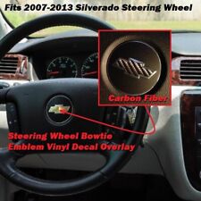 2007-2013 Chevy Silverado Precut Carbon Fiber Steering Wheel Emblem Bowtie Decal