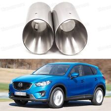Silver Car Exhaust Muffler Tip Tail Pipe End Trim For Mazda Cx-5 2013-2017 5042