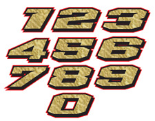 1 - 8 Number Decal Gold Leaf Race Number Sticker Motorcycle Helmet Graphics