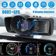 3.5 Triple Screen Hud Obd2gps Smart Car Speedometer Gauge Head Up Display Rpm