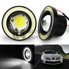 2x 3.5 Round Led Fog Light Projector Lamp Super White Angel Eyes Drl Halo Ring