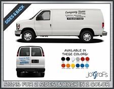Van Truck Business Vinyl Signs Company Name Decals 2 Sides 1 Back 1 Color