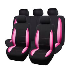 Universal Car Seat Covers Protectors Set Rear Split Pink Black Car Accessories