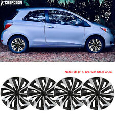 For Toyota Yaris 15 Set Of 4 Wheel Covers Hubcaps Fit R15 Tire Steel Rim