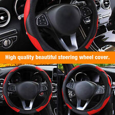 For Toyota Car Faux Leather Steering Wheel Cover 15 Breathable Anti-slip Wrap