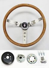 1965-1969 Ford Mustang Grant Steering Wheel Wood Walnut 15 Cast High Rise Cap