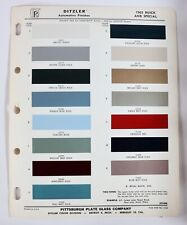 1963 Buick Special Color Paint Chip Sheet Ditzler Ppg Automotive Finishes