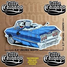 Felix The Cat Sticker - Lowrider - 1963 Impala - Little Chiqago - Chicano Art