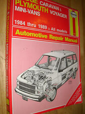 1984-1989 Dodge Caravan Plymouth Voyager Shop Manual 1985 1986 1987 1988 Book