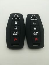 2silicone Fob Remote Key Cover For 2021 2022 2023 Mitsubishi Outlander 4buttons