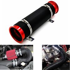 Universal 3 Flexible Car Cold Air Intake Hose Filter Pipe Telescopic Tube Red