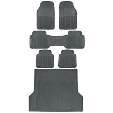 Complete Set All Weather Durable Rubber Mats 1st 2nd 3rd Row Cargo Black