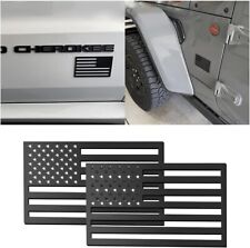 2pcs Black American Usa Flag Emblem 3d Decal Sticker Badge For Car Truck Suv
