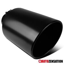 Black Stainless Steel Roll Edge Truck Bolt-on Exhaust Tip 4 X 8 X 15
