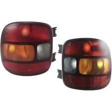 Halogen Tail Light Set For 1999-03 Chevy Silverado 1500 To 11-01 Ambrclrrd 2pc