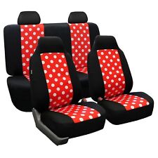 Polka Dot Car Seat Covers Full Set Universal Fit For Cars Auto Trucks Suv
