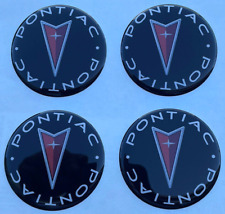 Pontiac Symbol Black Red Center Wheel Emblem 2 Round Vinyl Set 4 New Domes