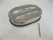 12 Oval Half Finned Polished Aluminum Air Cleaner Classic Nostalgia Ford Chevy