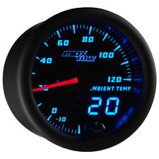 52mm Black Blue Maxtow Double Vision Ambient Outside Air Temperature Gauge