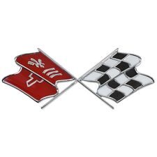 Rear Gas Door Emblem Badge For 1969-73 C3 Corvette Conv Coupe - Crossed Flags