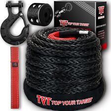Tyt Synthetic Winch Rope Kit - 38 X 92 With 25000 Lbs Strength Black Off-road