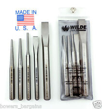 Wilde Tool 5pc Punch Chisel Set Made In Usa Professional High Carbon Steel