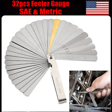 32 Blade Feeler Gauge Dual Metric Sae Reading Combination Gap Thickness Tool