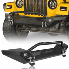 Sturdy Steel Front Bumper Wwinch Plate Bull Bar For Jeep Wrangler Tj 97-06