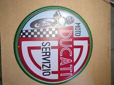 Moto Ducati Servizio Dealership Medallion Sign. 12 Inches In Diameter Reprint