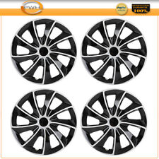 Set Of 4 X 16 Inch Hub Caps Fits All Makes  Models Wheel Cover Black Silver