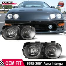 Black Clear Headlights For Acura Integra 1998-2001 Projector Front Headlamp Pair