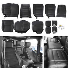 Synthetic Leather Front Rear Seat Cover Set Fits 2008-2010 Jeep Wrangler 4 Door