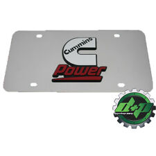 Cummins Power Stainless Steel License Plate Tag 3d Emblem Logo Decal Id