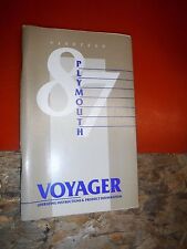 1987 Plymouth Voyager Original Factory Operators Owners Manual