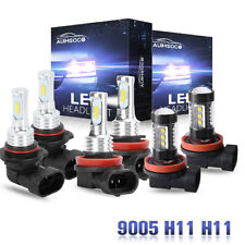 For Toyota Prius 2010-2017 Led Headlight Kit High Low Beam Fog Light Bulbs 6000k