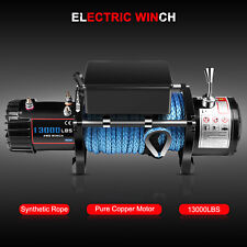 12v 13000lbs Electric Winch Synthetic Rope Truck For Jeep 13000lb Trailer 4wd