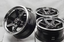 15x7 Black Wheels Rims 4 Lugs Fit Honda Civic Accord Prelude Nissan Cube Sentra