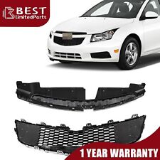 For 2011-2014 Chevrolet Chevy Cruze Set Of 2 Black W Chrome Grille