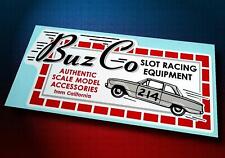 Buzco Buz Co Slot Racing Equipment Vintage Style Sticker Pit Box Decal