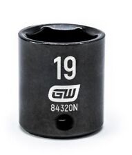 Gearwrench 84320n 19mm - 38 Drive 6 Point Shallow Impact Socket Metric Mm 6pt