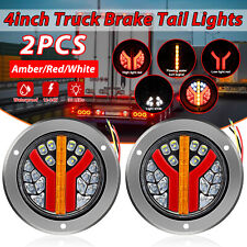 2x 4 Round Trailer 36 Led Tail Light Kit Stop Brake Turn Indicator Truck Lamp