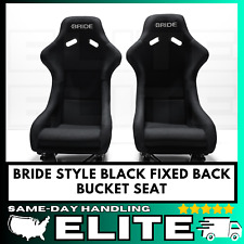 Pair 2 - Bride Zeta Ii Black Cloth Seats Low Max Jdm Racing 2 Seat W Rails Us