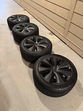 2021-24 Tesla Model S 19 Oem Tempest Wheels Continental All Season Tires Set