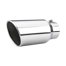 Inlet 5 Outlet 7 - 15 Long Stainless Steel Rolled Edge Exhaust Tip Diesel