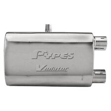 Pypes Violator Series 304 Exhaust Muffler Ss Silver Exhaust Muffler 2.5 Offset