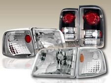 93-97 Ford Ranger Clear Headlights Corner Lights Black Altezza Tail Lights