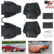 Custom Seat Covers For Chevy Corvette C4 Type3 1984-1993 Black Synthetic Leather