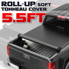 5.5ft Soft Roll-up Tonneau Cover For 2000-2004 Dodge Dakota Truck Bed W Led