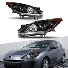 Lhrh Black Headlights Front Lamps Clear Lens For 2010-2013 Mazda 3