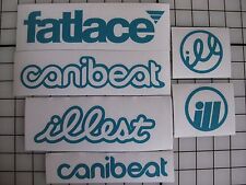 6 Sticker Pack1 Teal Vinyl Decal Fatlace Illest Canibeat Jdm Drift Race Car Vip
